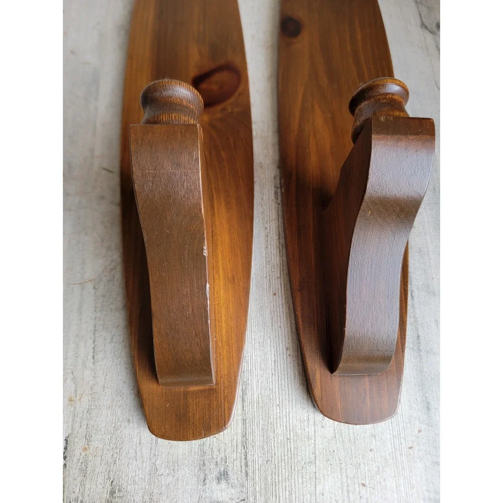Vintage grandmacore wooden candle stick scones holder set hanging home wall